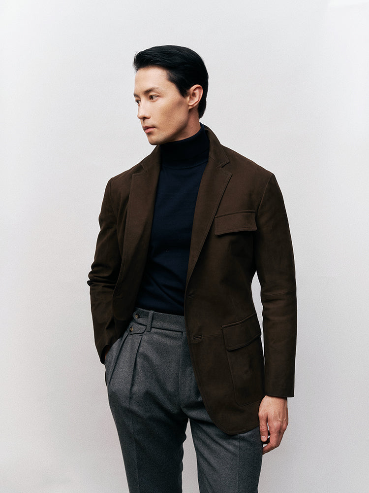 Brown Leather Club Jacket – FICUS Shanghai