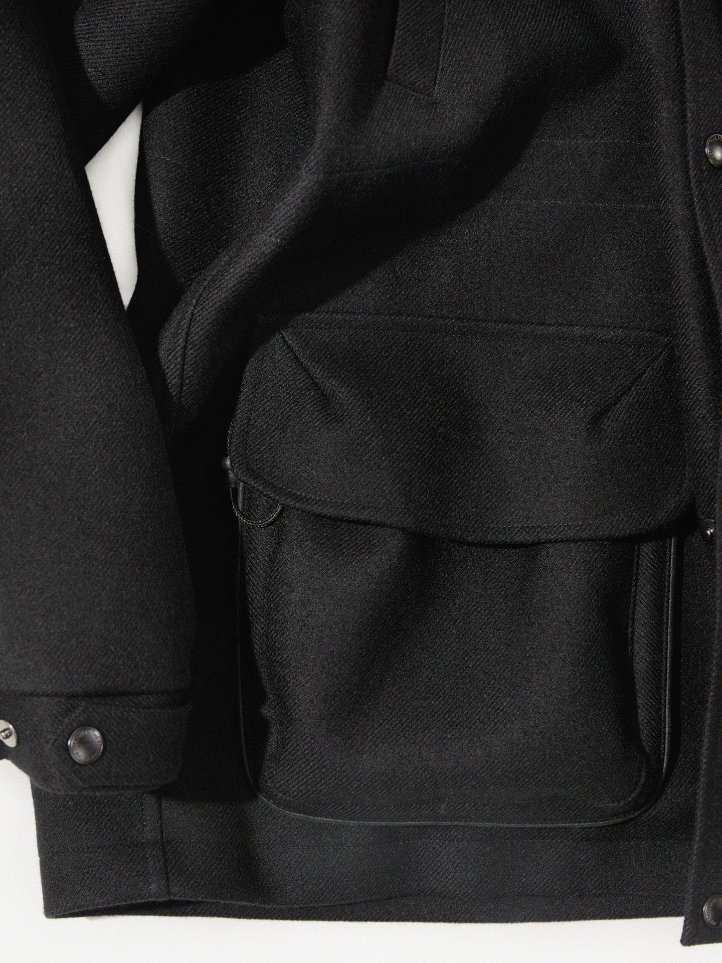 Black Water-Repellent Wool Oversized 'Naimona' Jacket