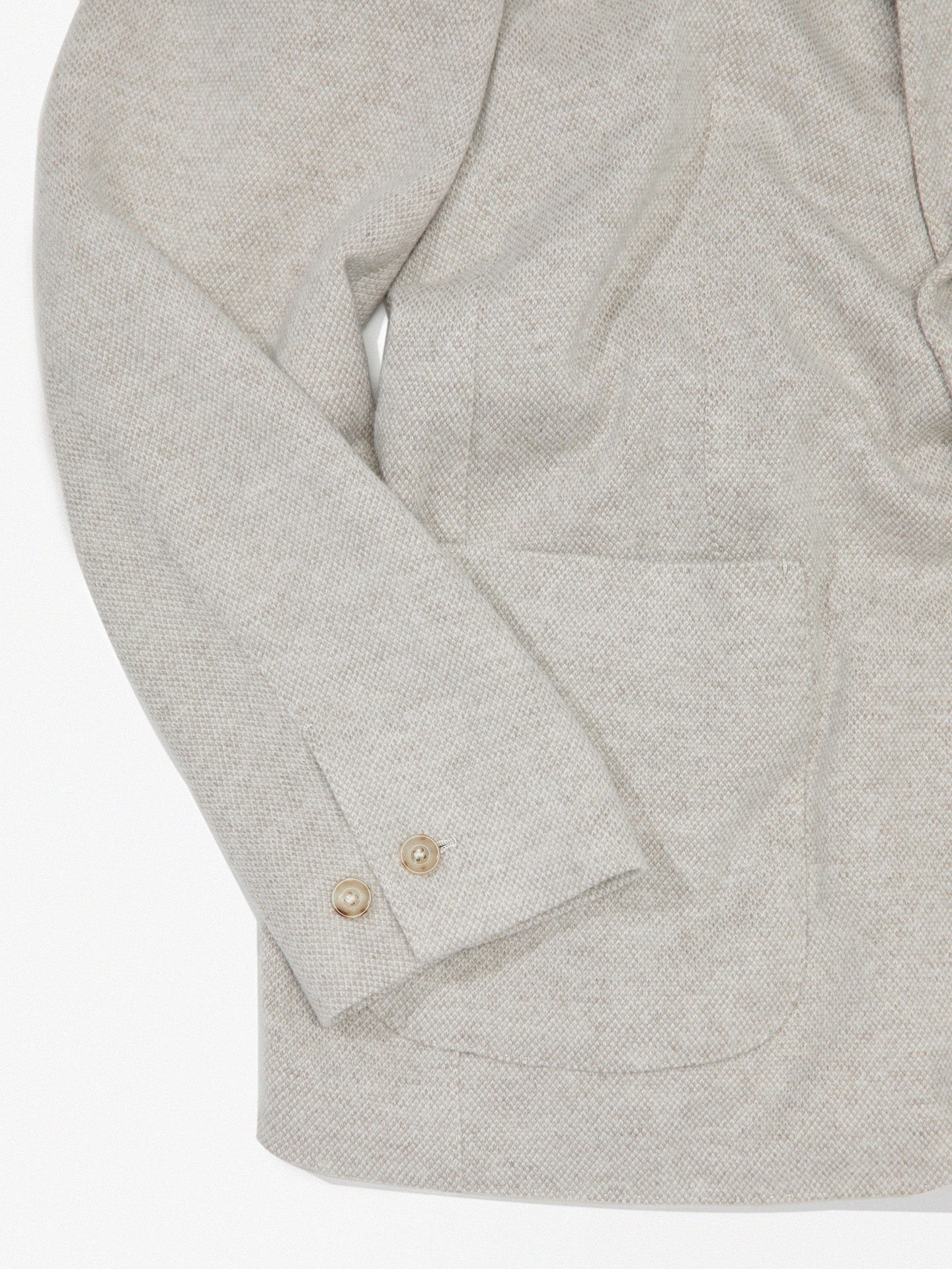 Oatmeal Cashmere/Wool  Jersey Unstructured Tailored Jacket