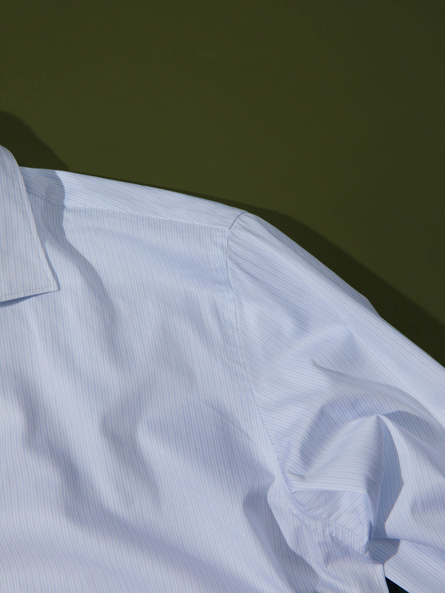 Neapolitan Light Blue and White Stripe Cotton Spread Collar Handcrafted Shirt - Zegna