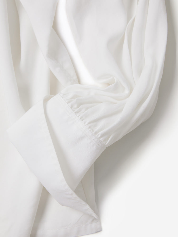 White Camp Collar Frogged Handcrafted Shirt - Women's