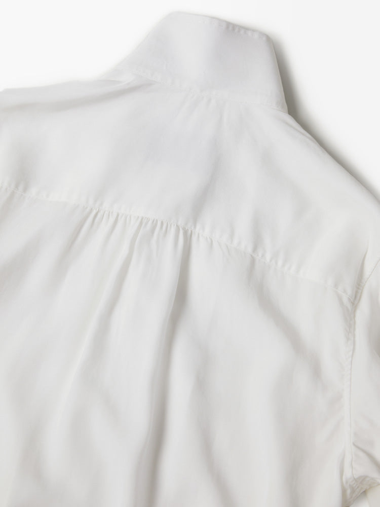 White Camp Collar Frogged Handcrafted Shirt - Women's