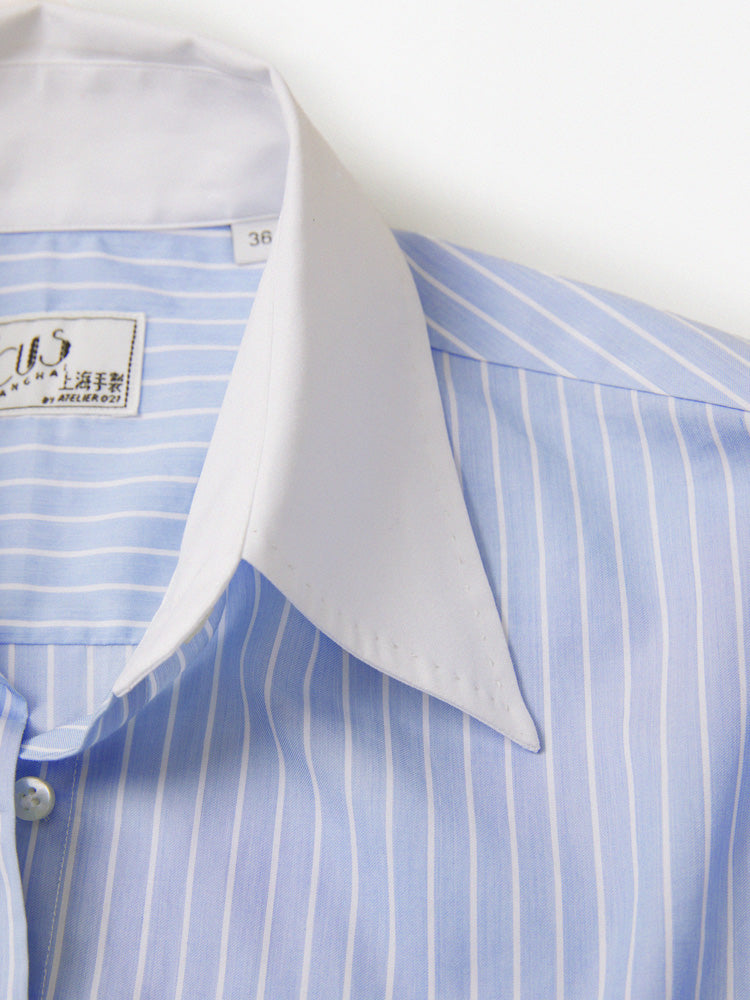Blue & White Striped Shirt - Women's