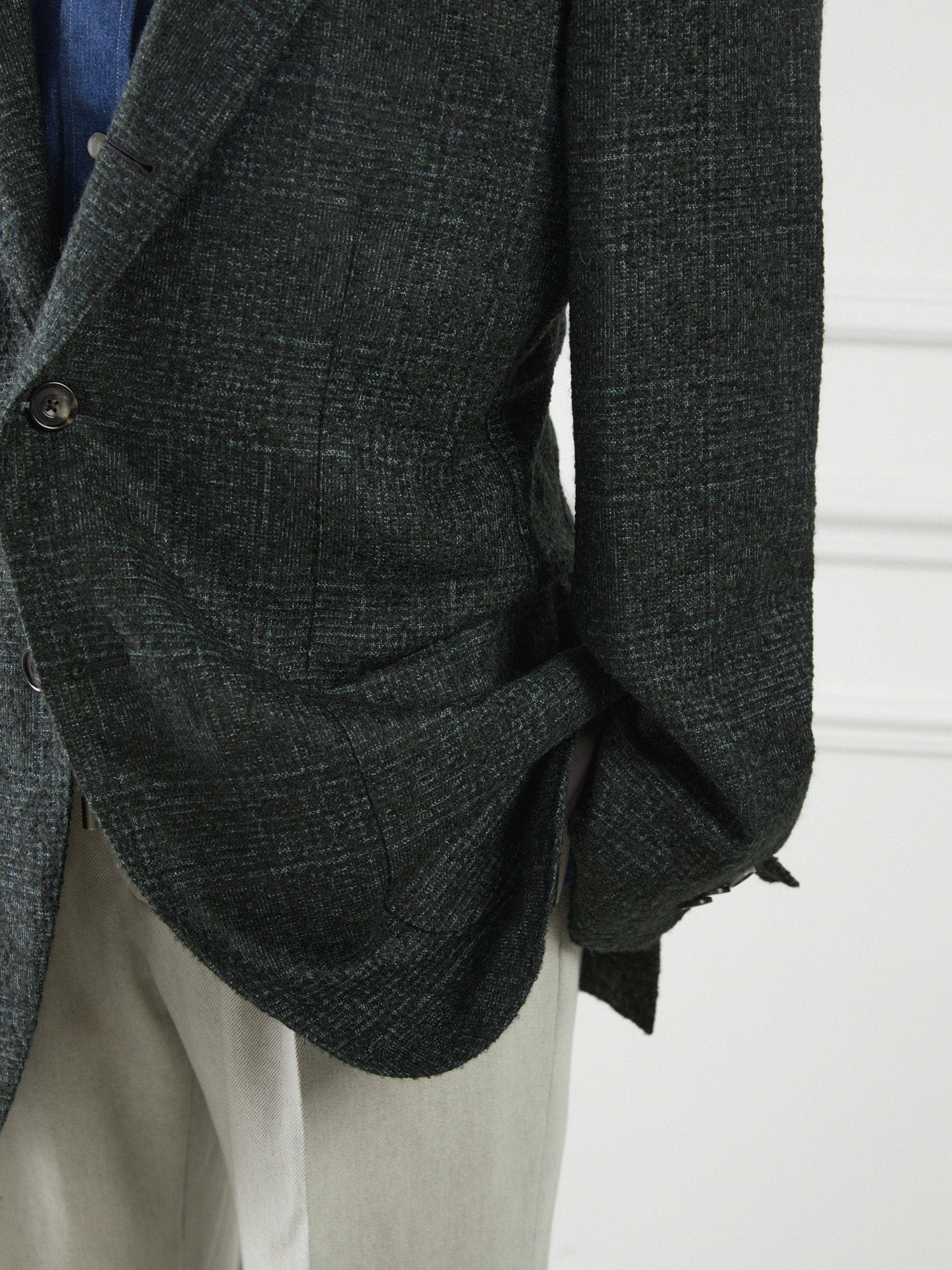 Green Wool/Alpaca Tailored Jacket - Loro Piana