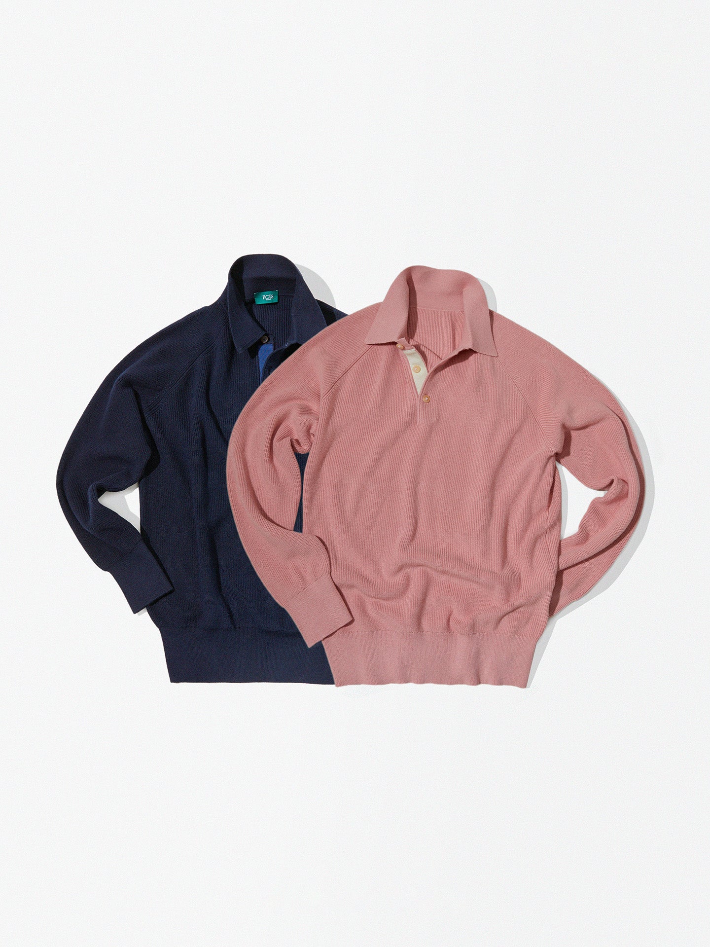 CASHCO Cotton-Cashmere Knit Long-Sleeve Polo Shirt