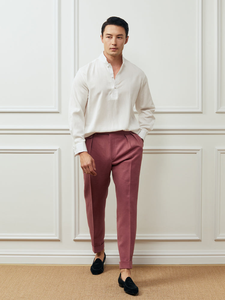 Heavyweight Linen Trousers - 'Art Du Lin' by Solbiati