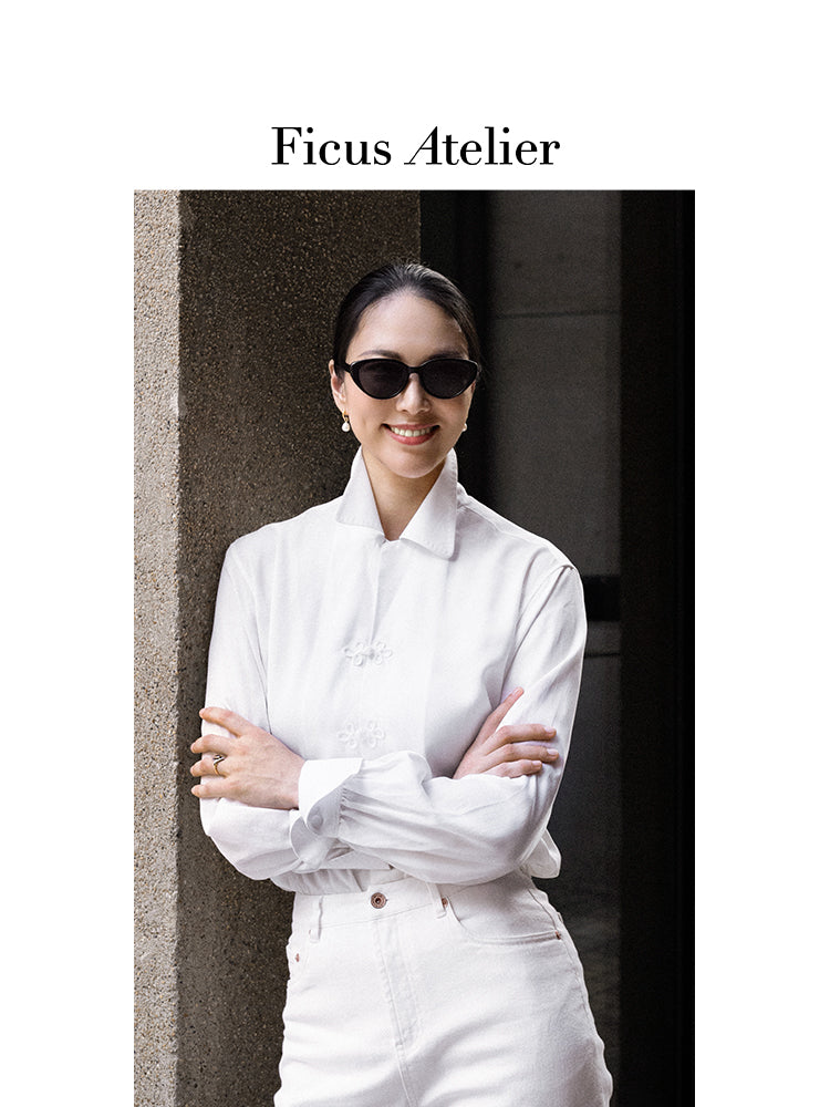 Camp Collar Frogged Handcrafted Shirt - White
