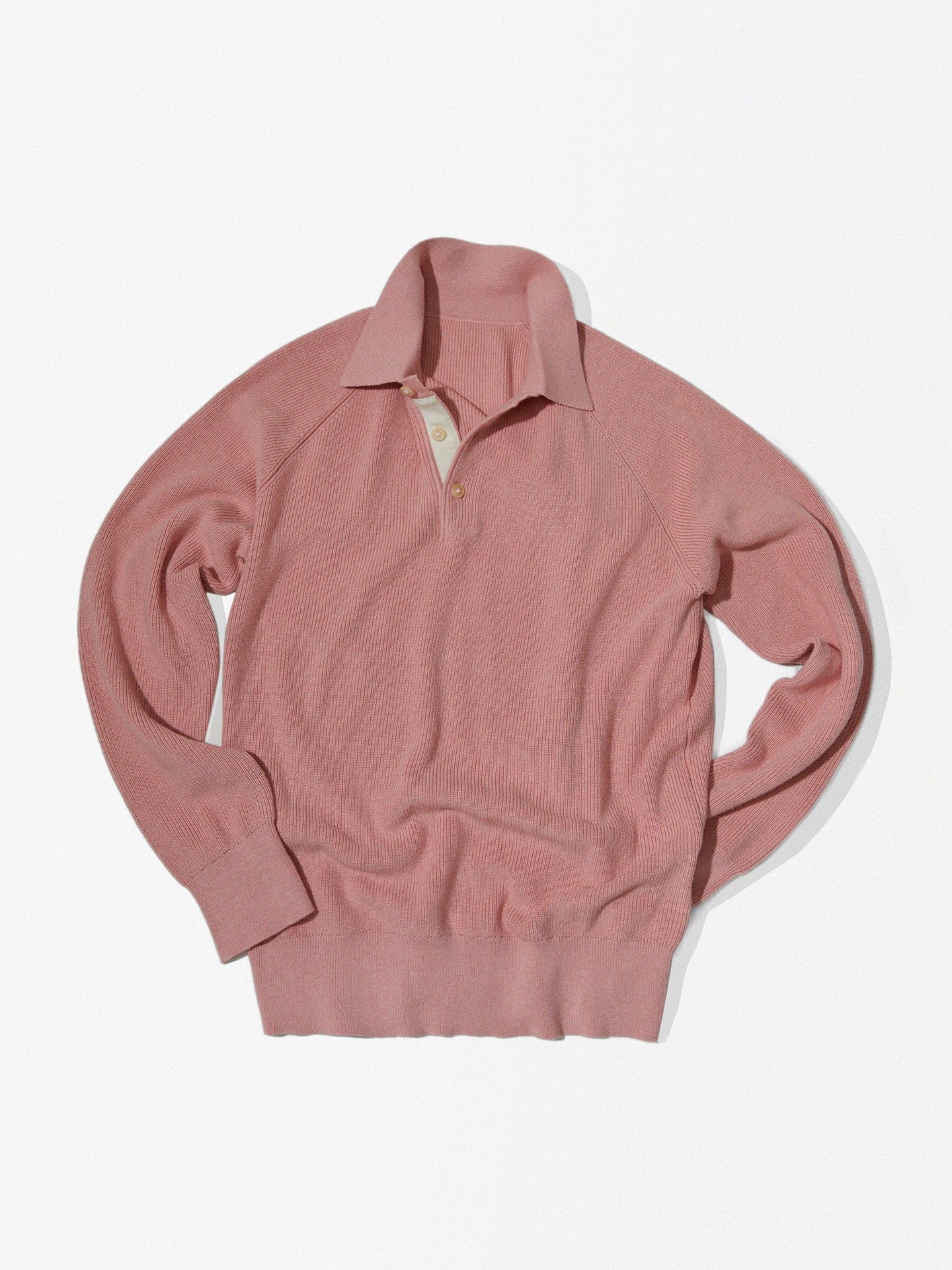 CASHCO Cotton-Cashmere Knit Long-Sleeve Polo Shirt