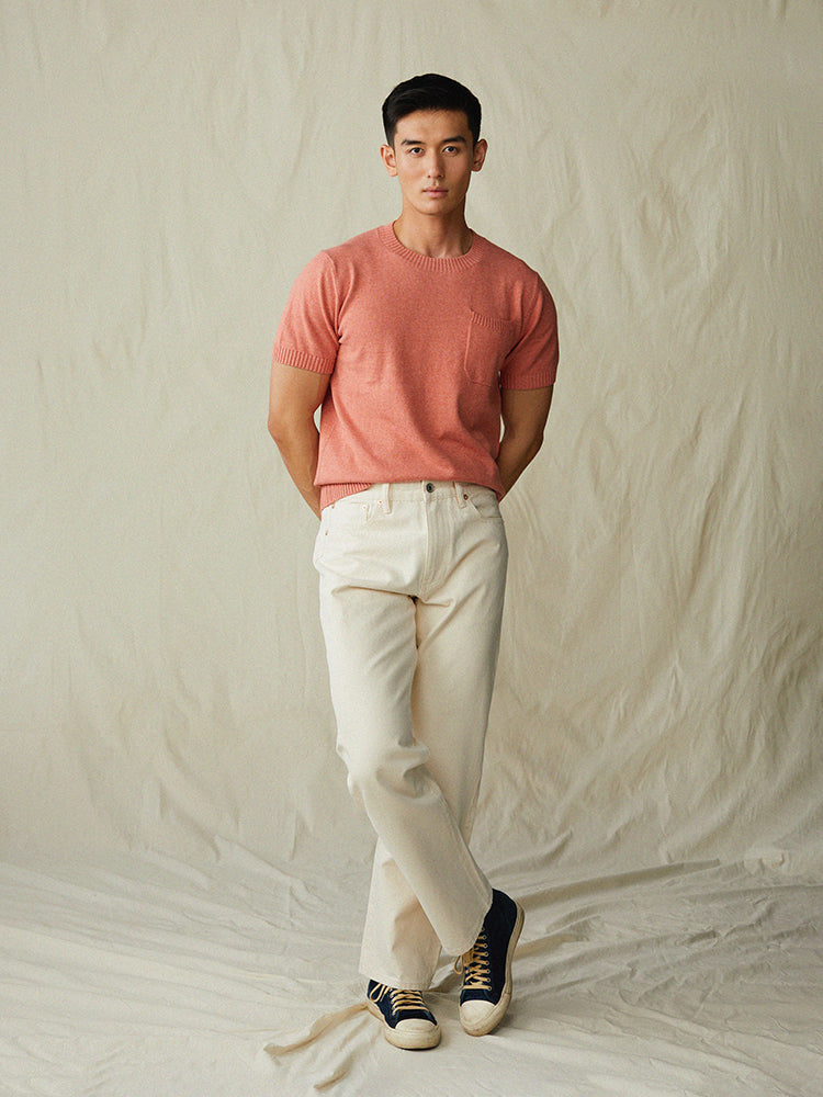 Five-Pocket Selvage Jeans In Off-White