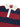 Wool/Cashmere Stripe LS Joint Polo - Navy/Red