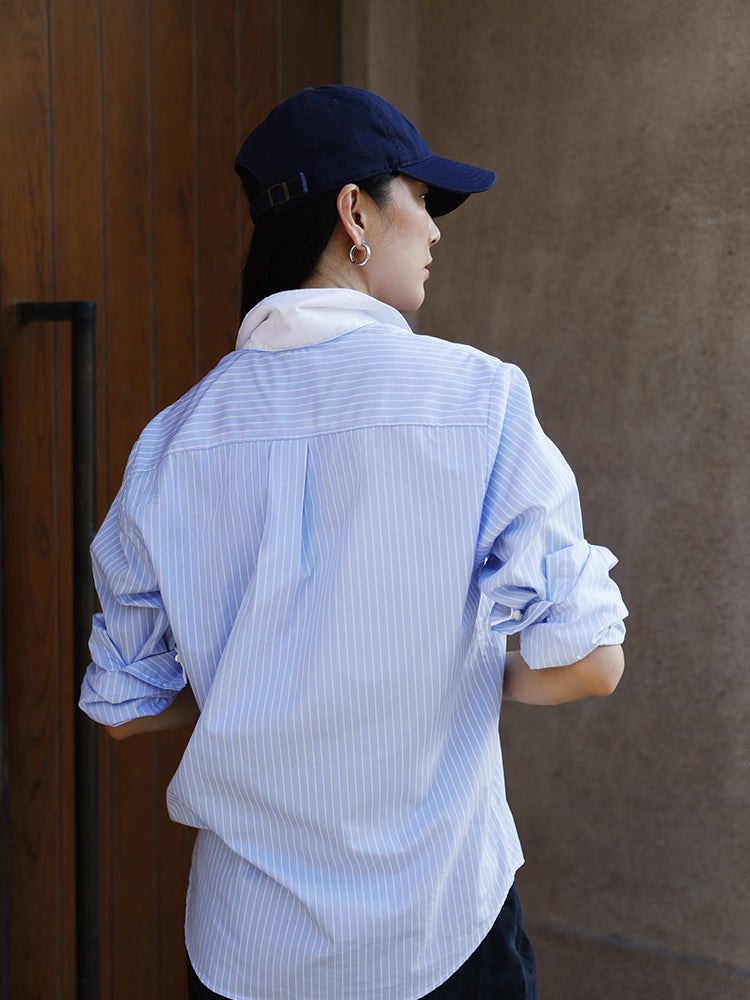 Blue & White Striped Shirt - Women's