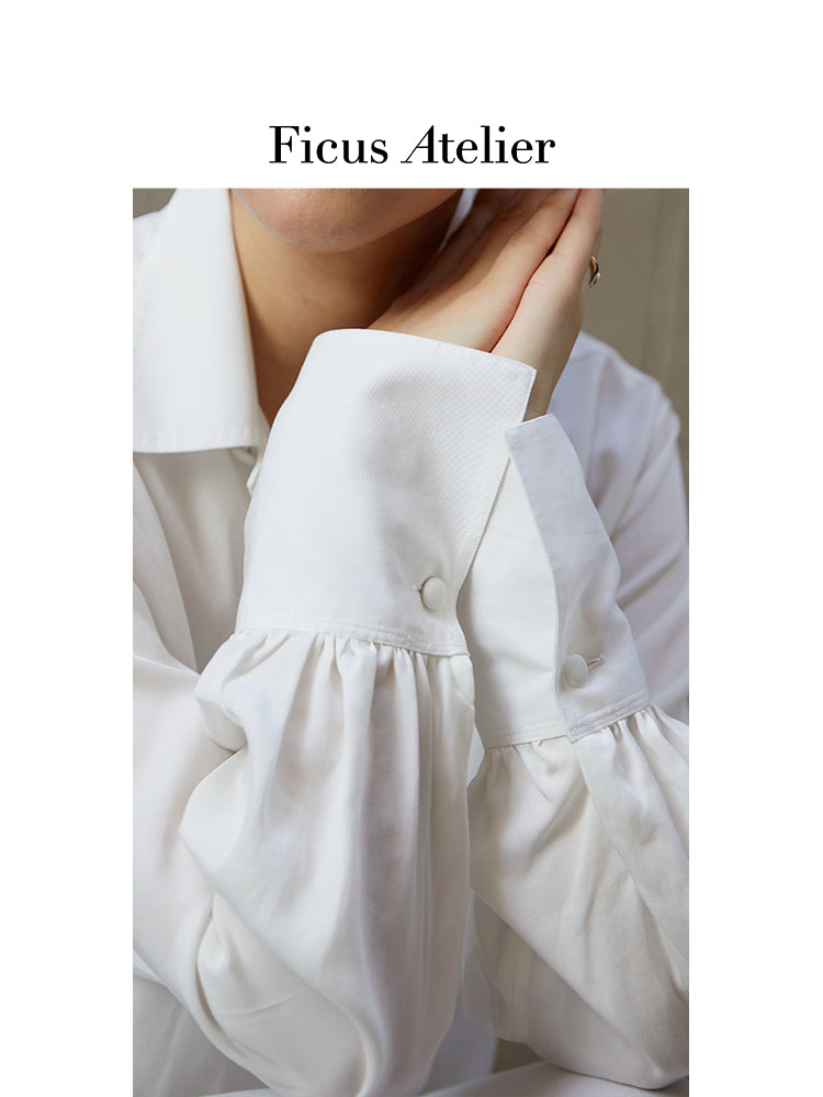 Camp Collar Frogged Handcrafted Shirt - White