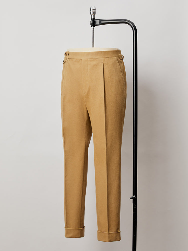 COTTON WAY MOVA Heavyweight Cotton Trousers - Loro Piana / Khaki