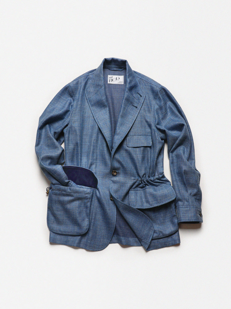 Silk-Linen-Wool Teba 118 Jacket – Steel Blue / Loro Piana
