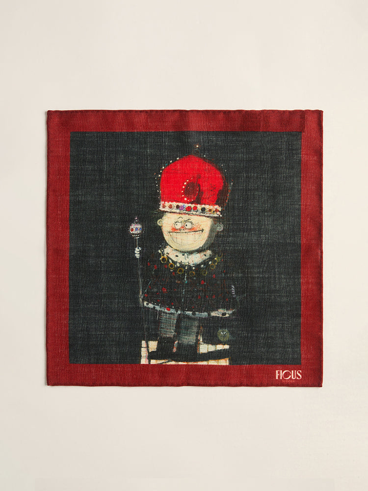 Chinese Contemporary Artist TUTU Limited Edition Wool Pocket Square
