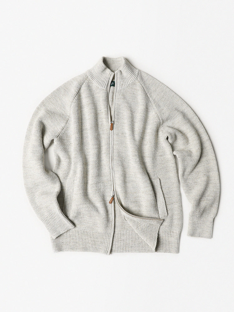 Cotton/Linen Knitted Cardigan - Light Taupe