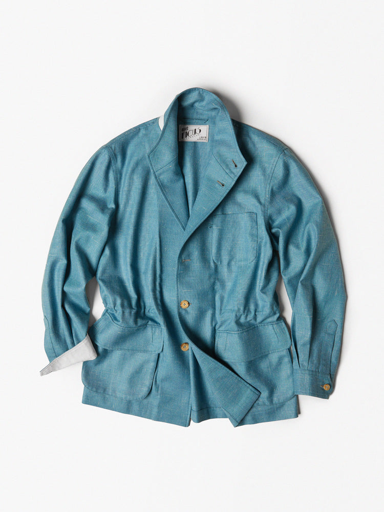 Sky-blue Wool/Silk Teba 118 Jacket - Loro Piana