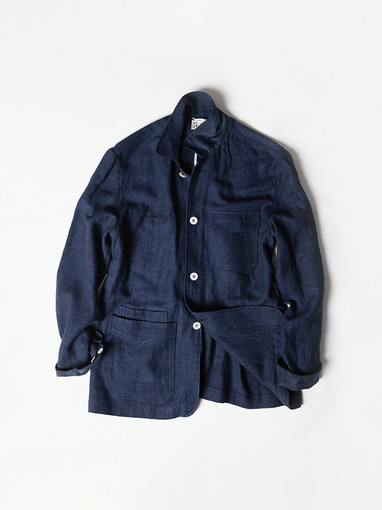 Heavyweight Linen Writer II Shirt Jacket - Navy