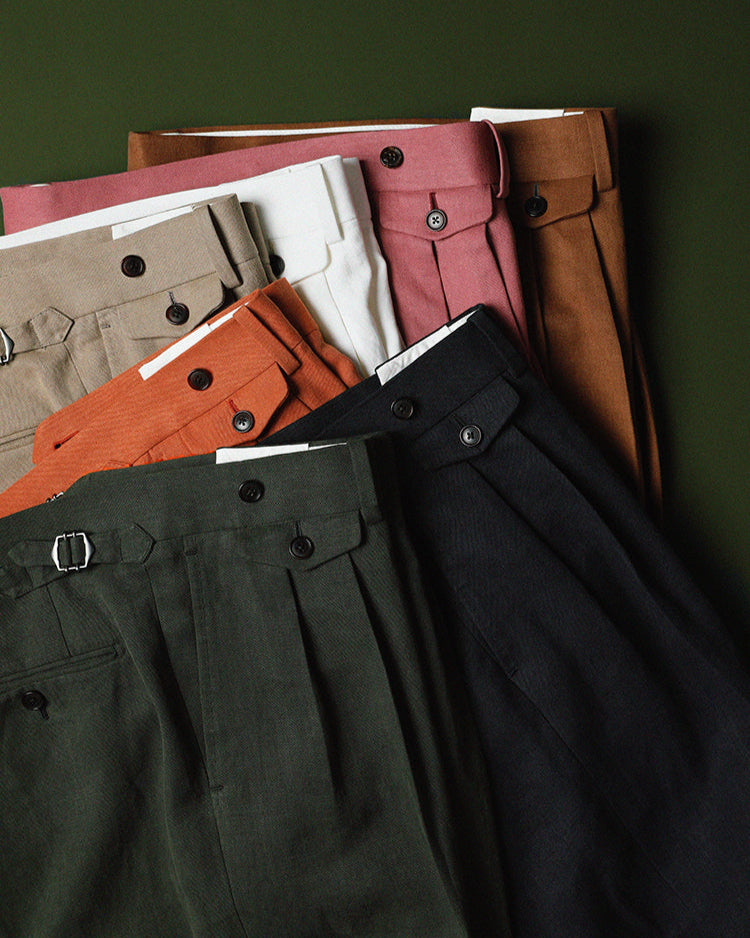 Heavyweight Linen Trousers - 'Art Du Lin' by Solbiati