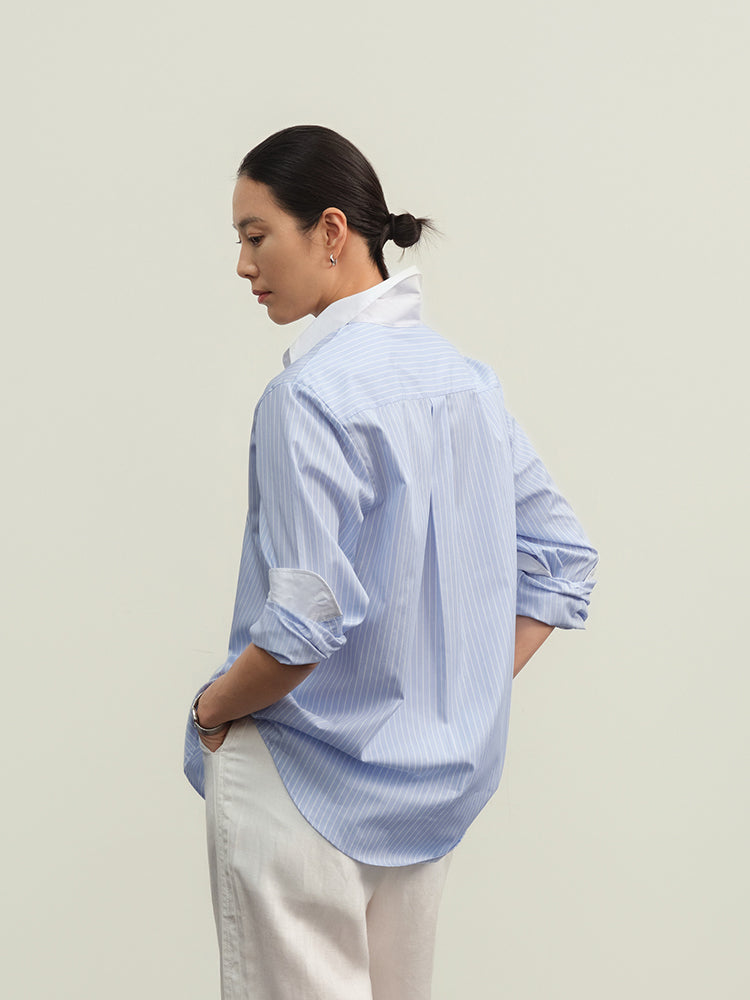 Blue & White Striped Shirt - Women's