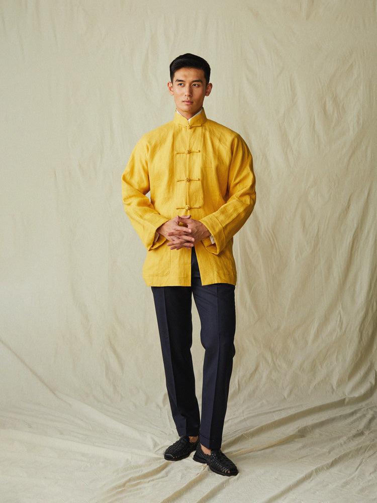 Heavyweight Linen Shanghai Jacket – Yellow / Dugdale