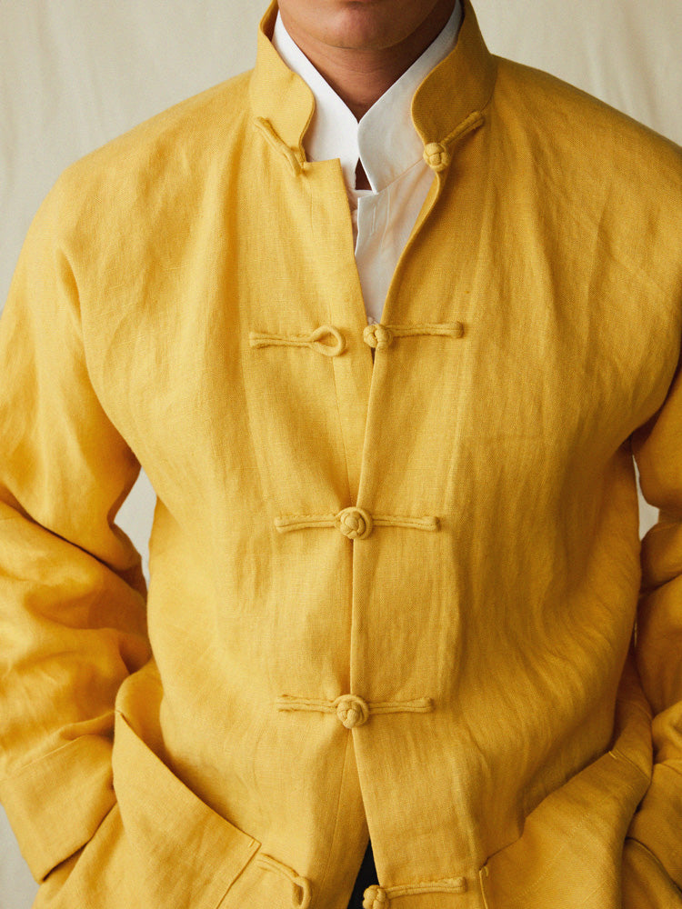 Heavyweight Linen Shanghai Jacket – Yellow / Dugdale