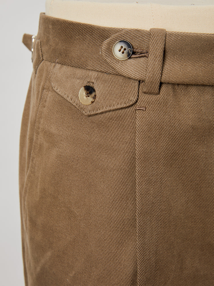 COTTON WAY MOVA Heavyweight Cotton Trousers - Loro Piana / Dark Brown