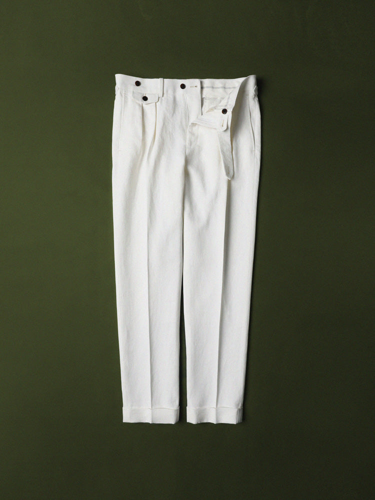 Heavyweight Linen Trousers - 'Art Du Lin' by Solbiati