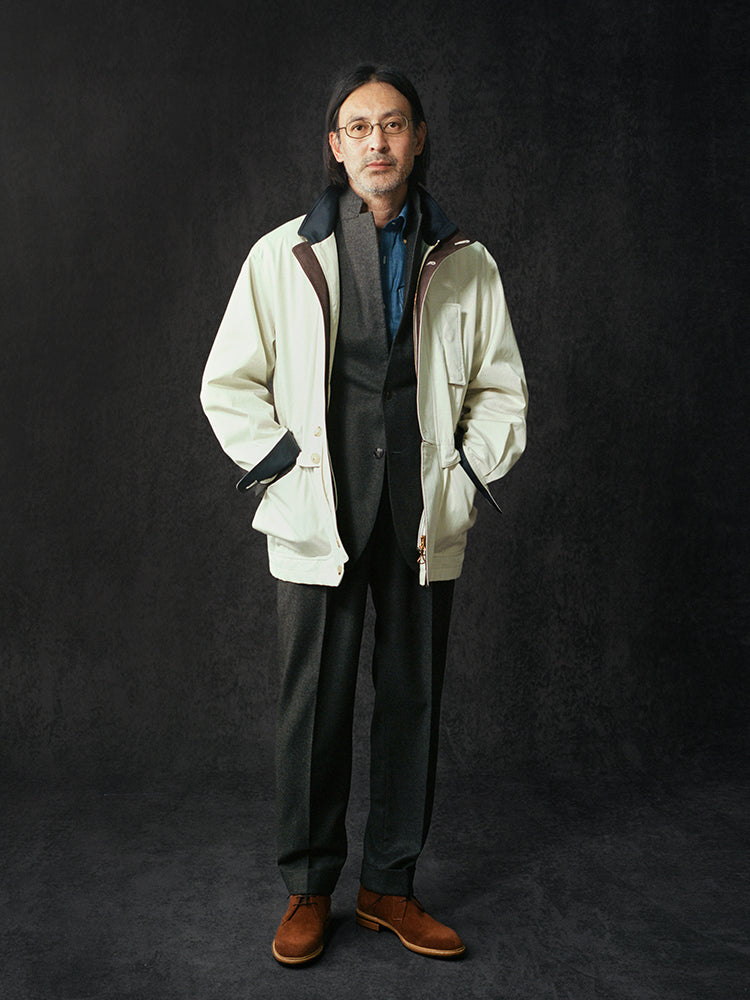 Off-White Twill Cotton Water-Repellent 'Clerk' Jacket