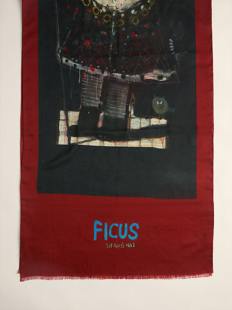 Chinese Contemporary Artist TUTU Limited Edition Wool Scarf