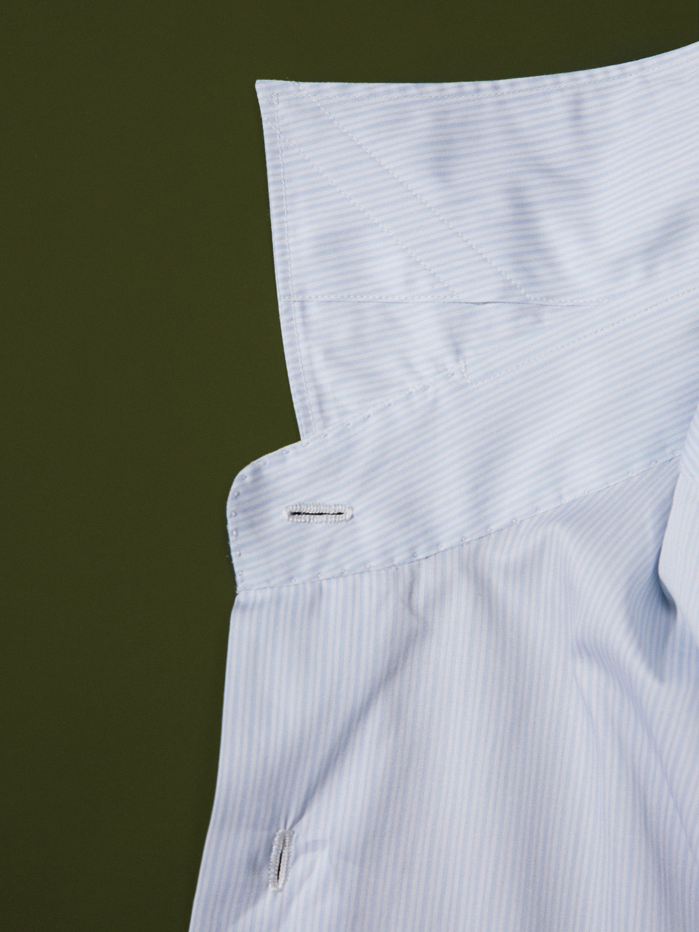 Neapolitan Light Blue and White Stripe Cotton Spread Collar Handcrafted Shirt - Zegna