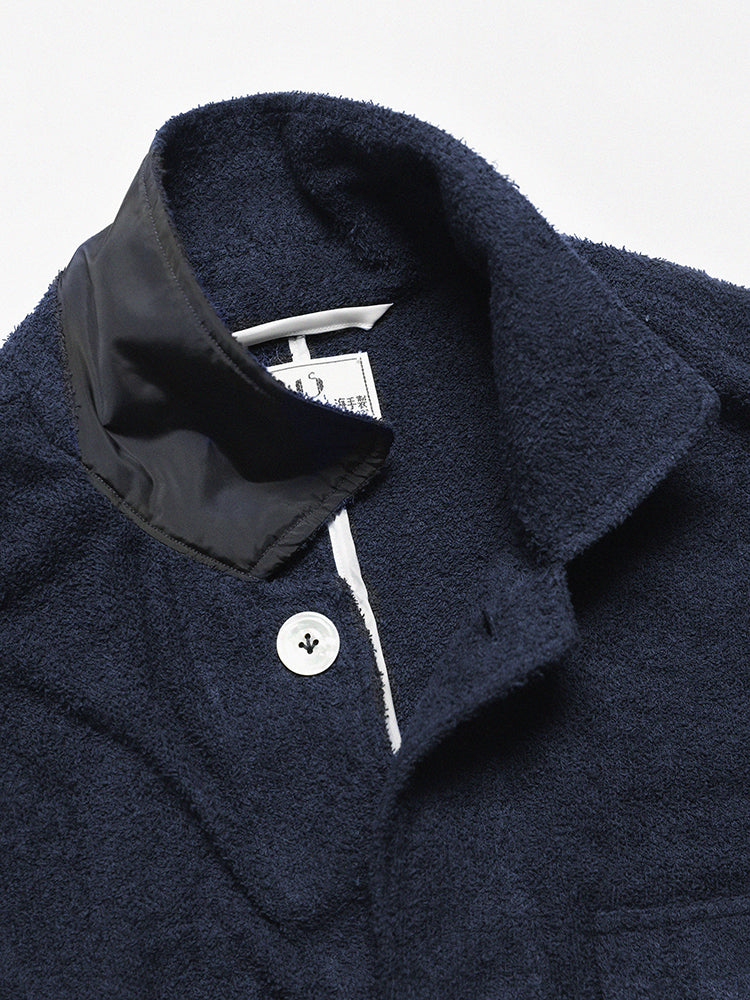 Terry Towelling Writer II Shirt Jacket In Navy