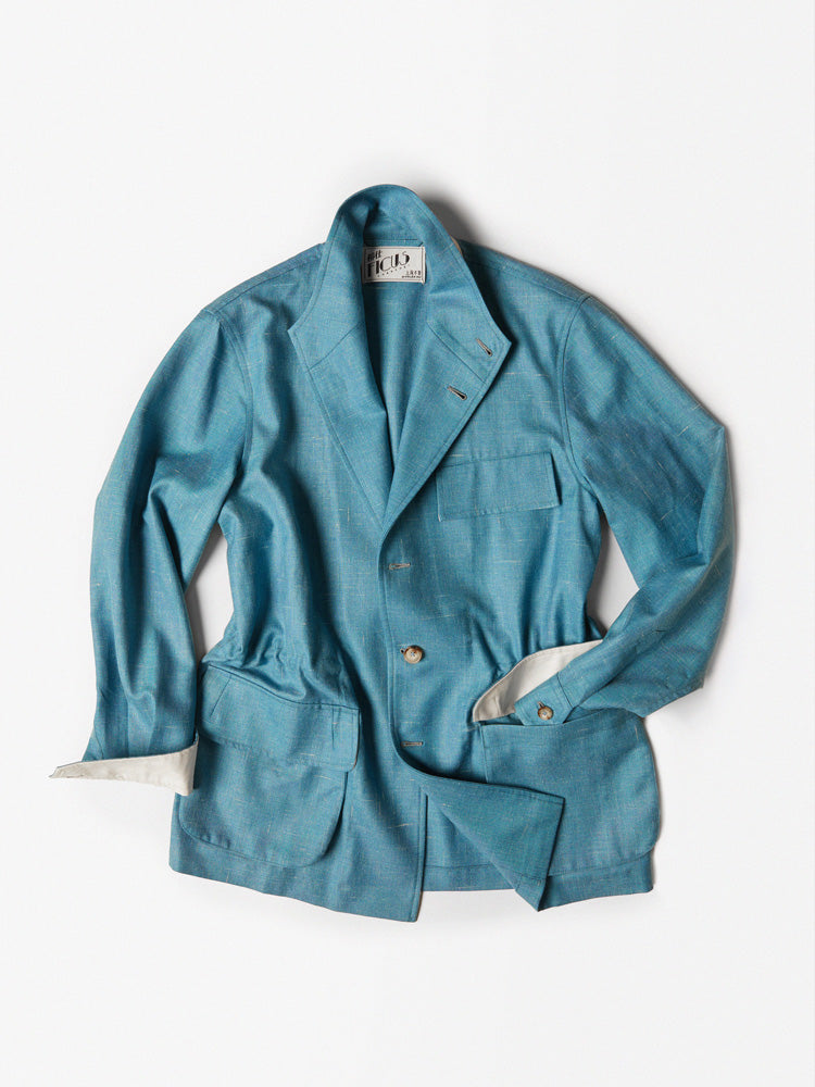 Sky-blue Wool/Silk Teba 118 Jacket - Loro Piana