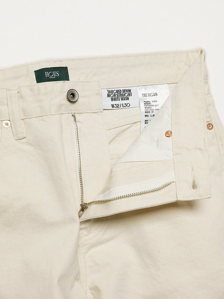 Five-Pocket Selvage Jeans In Off-White