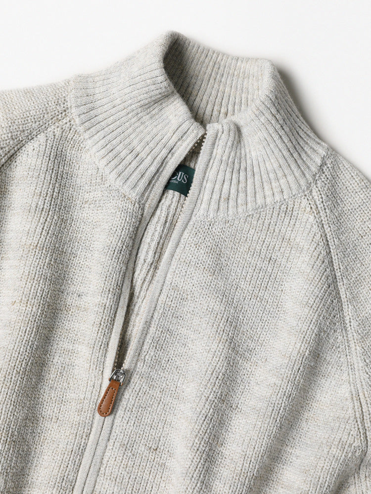 Cotton/Linen Knitted Cardigan - Light Taupe