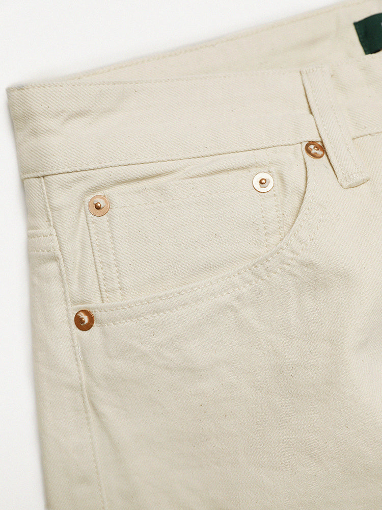 Five-Pocket Selvage Jeans In Off-White