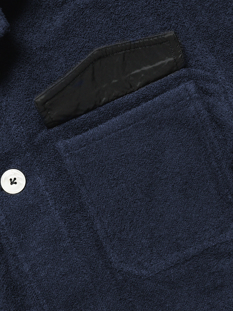 Terry Towelling Writer II Shirt Jacket In Navy