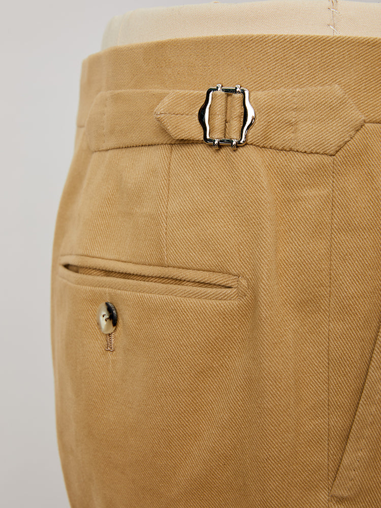COTTON WAY MOVA Heavyweight Cotton Trousers - Loro Piana / Khaki
