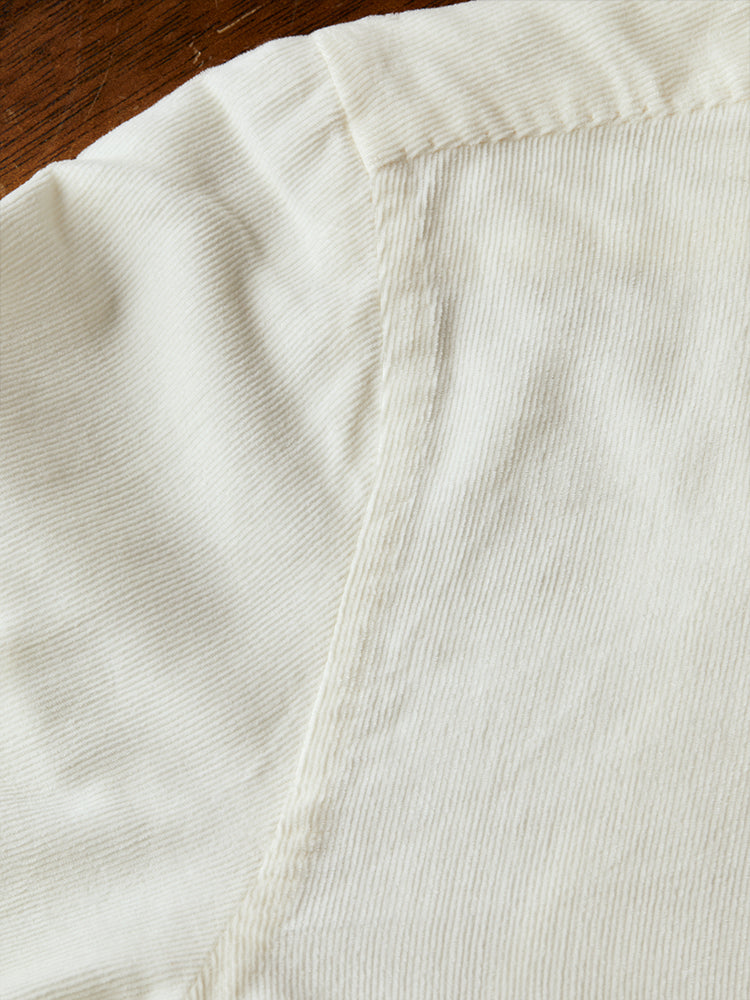 Neapolitan Sea Island Cotton Corduroy Handcrafted Shirt - White/Thomas Mason