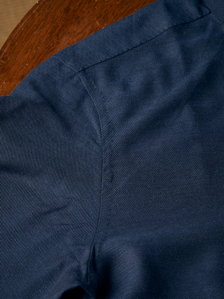 Neapolitan Cotton/Cashmere Handcrafted Shirt - Navy/Thomas Mason