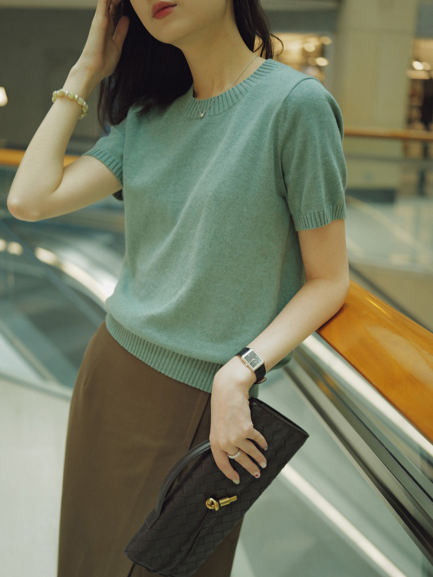 Cashco Cotton/Cashmere Knitted Tee - Women’s/ Duologue Edition