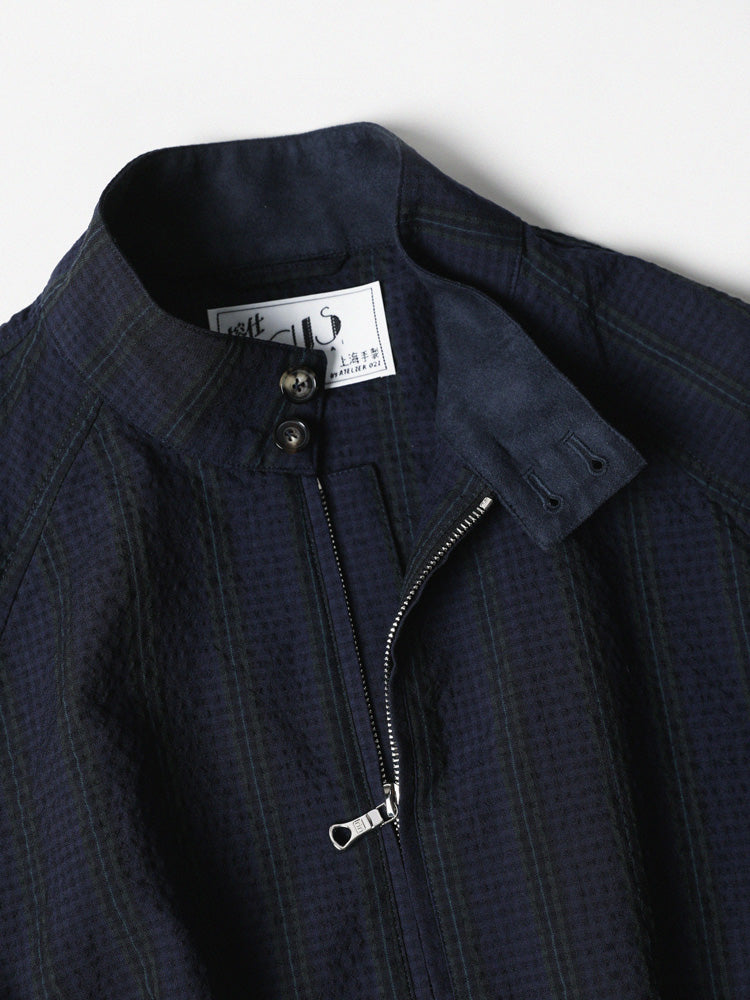 Wool Seersucker Golf Jacket 019 – Navy Pinstripe / Caccioppoli