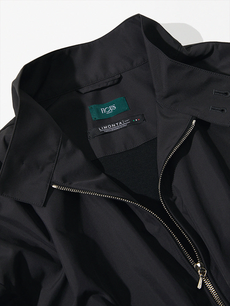 Black Water-Repellent Golf Jacket