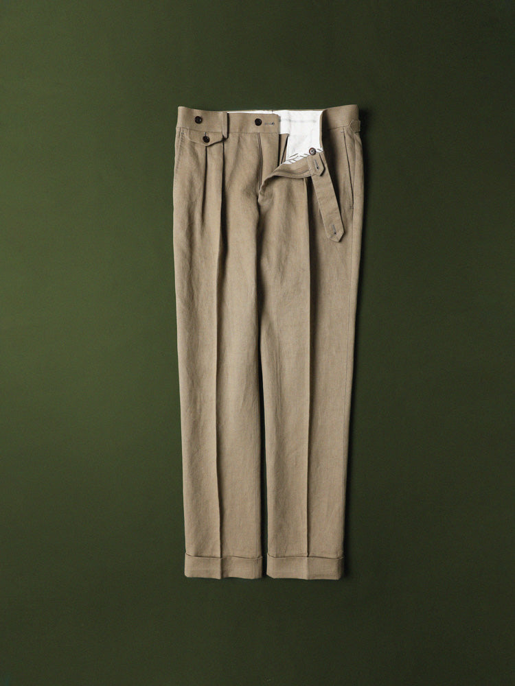 Heavyweight Linen Trousers - 'Art Du Lin' by Solbiati