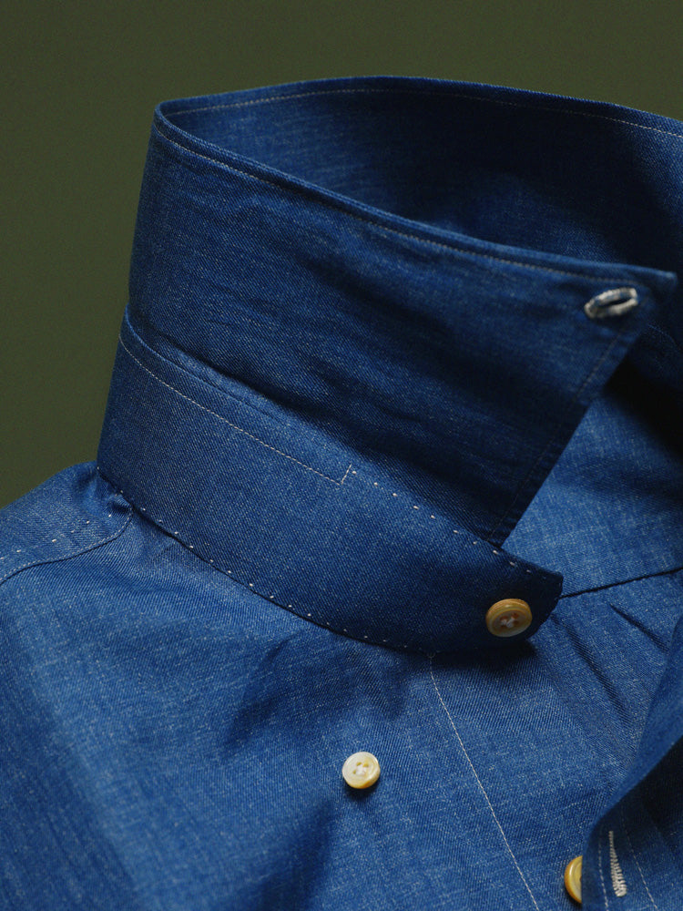 Denim Button-Down Handcrafted Shirt - Carlo Riva