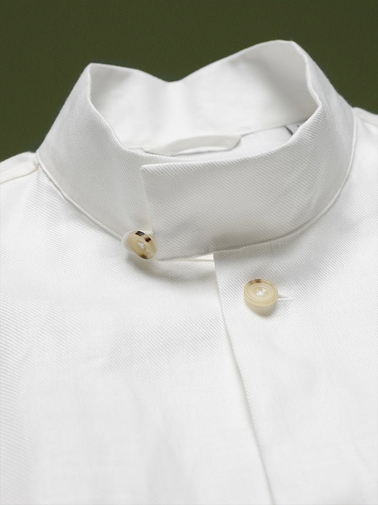 Mandarin Collar Linen Shanghai Shirt Jacket