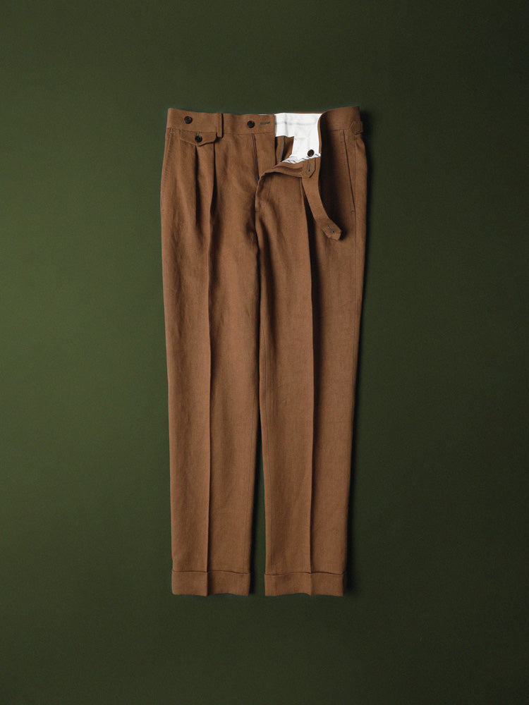 Heavyweight Linen Trousers - 'Art Du Lin' by Solbiati