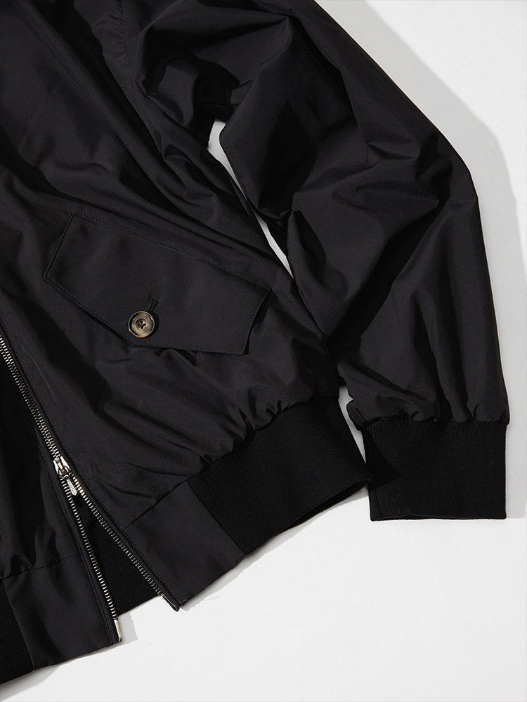 Black Water-Repellent Golf Jacket