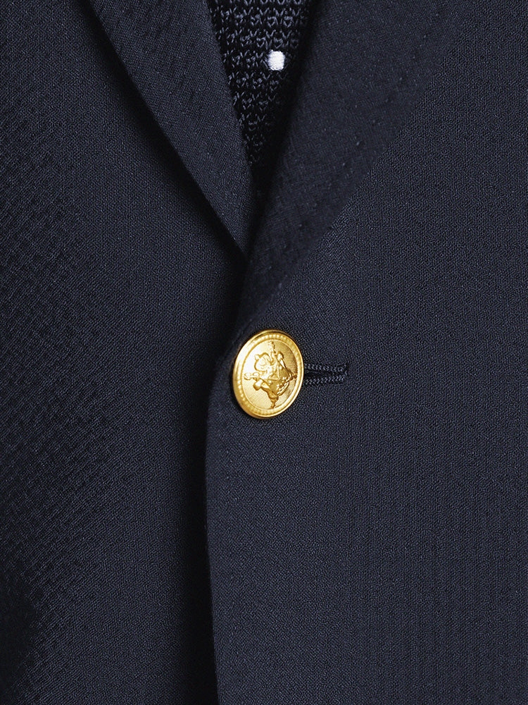 Navy Wool Seersucker Blazer – Marzotto