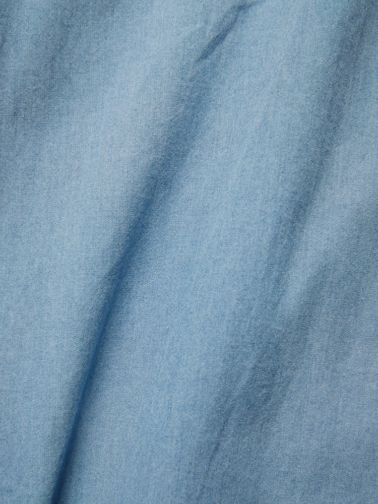 Chambray Belted Shirt Jacket - Dusty Blue